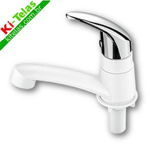 TORNEIRA PARA LAVAT&Oacute;RIO MODELO ALAVANCA - BRANCO COM CROMADO - HERC