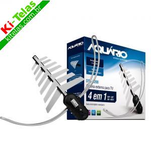 ANTENA MULTIRECEP&Ccedil;&Atilde;O DIGITAL - 4 EM 1 - HDTV/VHS/UHF/FM - AQU&Aacute;RIO