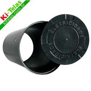 BALDE / CAIXA PVC INSPECAO P/ ATERRAMENTO C/ TAMPA - 23X20 - PADR&Atilde;O CEEE - PADR&Atilde;O