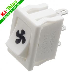 CHAVE / INTERRUPTOR VENTILADOR - KCD 17 - 3 TERMINAIS - 3A - 250V - BRANCA - PADR&Atilde;O