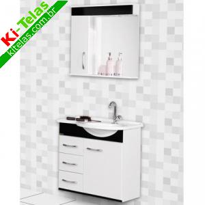 CONJUNTO ARM&Aacute;RIO PARA BANHEIRO C/ ESPELHEIRO E L&Acirc;MPADA LED - 64CM - VIENA - A. J. RORATO