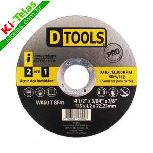 DISCO DE CORTE A&Ccedil;O/INOX 4,5" X 1,2MM - DTOOLS
