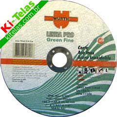 DISCO DE CORTE P/ A&Ccedil;O INOX - GREEN FINE - 7"X1,6X 22MM - WURTH