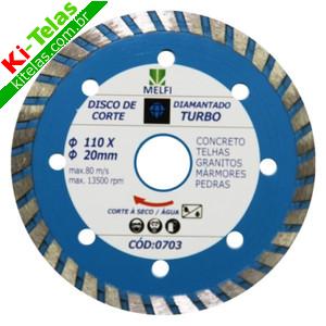 DISCO DIAMANTADO P/ CORTE TURBO 4,5" - 110X20MM - PADR&Atilde;O