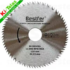 DISCO P/ SERRA CIRCULAR - 110MM - 4.3/8" - 80 DENTES - BESTFER