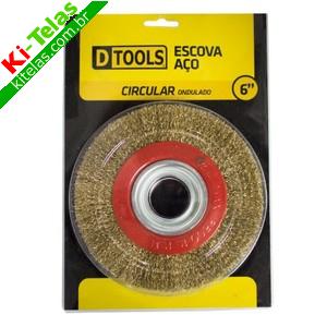 ESCOVA DE A&Ccedil;O CIRCULAR 6" ONDULADO - DTOOLS