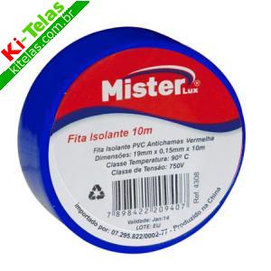 FITA ISOLANTE PVC - AZUL - 10 METROS - MISTER