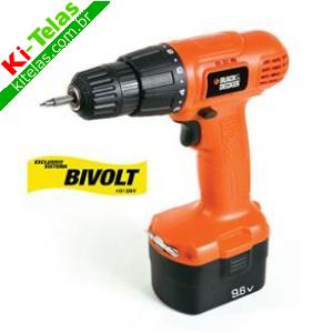 FURADEIRA E PARAFUSADEIRA REVERS&Iacute;VEL COM BATERIA - 3/8" - 9,6V - BLACK DECKER