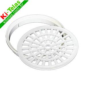 GRELHA REDONDA PARA CAIXA SIFONADA BRANCA COM SUPORTE 100MM - PLASTIPAN