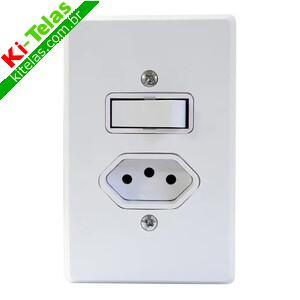 INTERRUPTOR 1 TECLA E 1 TOMADA - 2P+T 10A/250V - BLANC - RADIAL