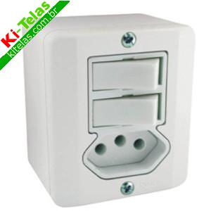 INTERRUPTOR 2 TECLA 1 TOMADA - STX - 20A - RADIAL