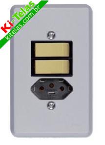 INTERRUPTOR DUPLO COM TOMADA - 10A - RADIAL