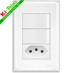 INTERRUPTOR 2 TECLAS 1 TOMADA 2P+T - LIZ - 10A/250V - TRAMONTINA