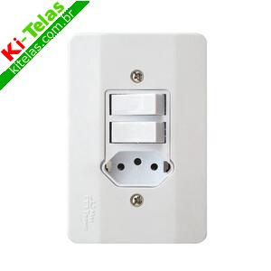 INTERRUPTOR 2 TECLAS E 1 TOMADA - 10A - MILLENIUM - MEC-TRONIC