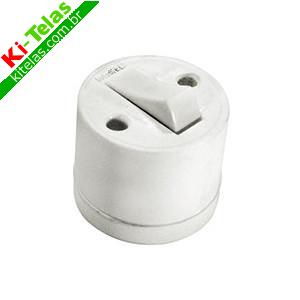 INTERRUPTOR REDONDO DE SOBREPOR - 1 TECLA - BRANCO - INTERNEED