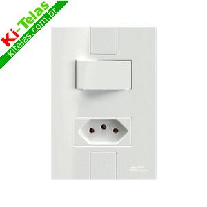INTERRUPTOR SIMPLES + 1 TOMADA 2P+T 10A 250VCA COM PLACA CLICK - MECTRONIC