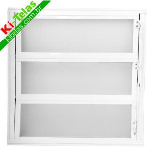 JANELA BASCULANTE DE ALUM&Iacute;NIO PINTADA - BRANCO - 50X50CM - 3 FOLHAS - PADR&Atilde;O