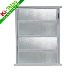 JANELA BASCULANTE DE ALUM&Iacute;NIO - 60X80CM - 4 FOLHAS - ALUMASA