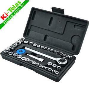 JOGO DE CHAVE CATRACA COM SOQUETES - 40 PE&Ccedil;AS - FERTAK TOOLS