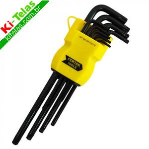 JOGO DE CHAVE TORX CANIVETE C/ 9 PE&Ccedil;AS - FERTAK TOOLS