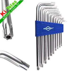 JOGO DE CHAVE TORX LONGA - 7 PE&Ccedil;AS - BRASFORT