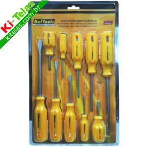JOGO DE CHAVES DE FENDA E PHILLIPS - 10 PE&Ccedil;AS - BELTOOLS