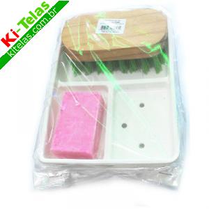 KIT PORTA SAB&Atilde;O/ESPONJA/ESCOVA/DETERGENTE COM 1 SAB&Atilde;O E 1 ESCOVA - PADR&Atilde;O