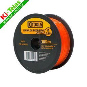 LINHA DE NYLON - 0,80MM - LARANJA - 100M - PADR&Atilde;O