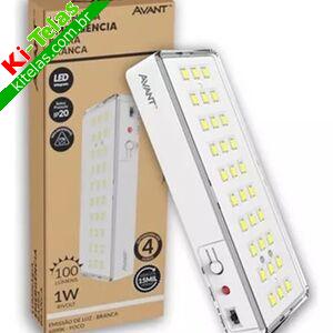 LUMIN&Aacute;RIA DE EMERG&Ecirc;NCIA 30 LEDS - 100LM - COMPACTA - BIVOLT - AVANT
