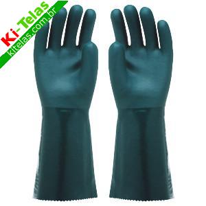 LUVA PVC C/ PALMA &Aacute;SPERA C/ FORRO - VERDE - 36CM - PADR&Atilde;O