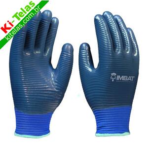 LUVA TECIDO EMBORRACHADA AZUL PRO - TAMANHO G - IMBAT