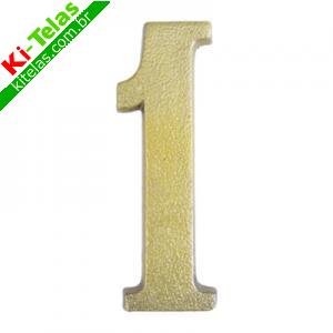 N&Uacute;MERO RESIDENCIAL DE PVC DOURADO - N 1 - PEXCEL