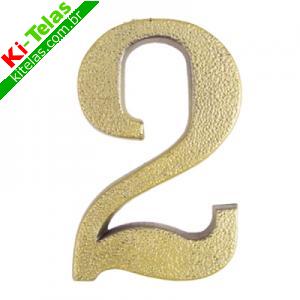 N&Uacute;MERO RESIDENCIAL DE PVC DOURADO - N 2 - PEXCEL