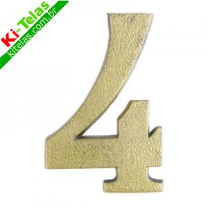 N&Uacute;MERO RESIDENCIAL DE PVC DOURADO - N 4 - PEXCEL