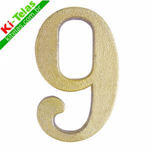 N&Uacute;MERO RESIDENCIAL DE PVC DOURADO - N 6 OU 9 - PEXCEL