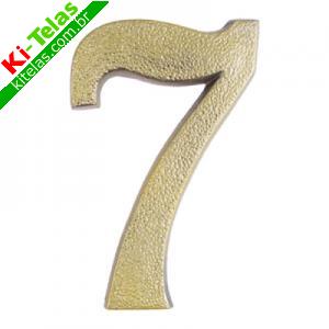 N&Uacute;MERO RESIDENCIAL DE PVC DOURADO - N 7 - PEXCEL