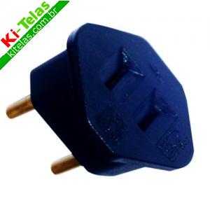 ADAPTADOR P/ TOMADA 2P - ENTRADA CHATA - 10A - MEC-TRONIC