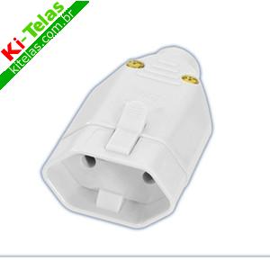 PINO DE LUZ F&Ecirc;MEA - 2 SAIDAS - COM PRESILHA - CINZA - 10A - FAME