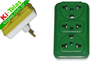 PINO MULTIPLICADOR ADAPTADOR C/ TERRA - 10A / 20A - PADR&Atilde;O