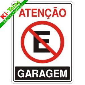 PLACA - ATEN&Ccedil;&Atilde;O GARAGEM - 20X30CM - PADR&Atilde;O