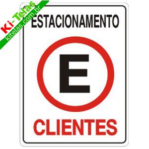 PLACA - ESTACIONAMENTO CLIENTES - 20X30CM - PADR&Atilde;O