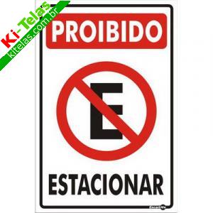 PLACA - PROIBIDO ESTACIONAR - 30X20CM - PADR&Atilde;O