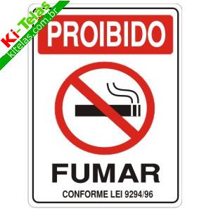 PLACA - PROIBIDO FUMAR - 20X30CM - PADR&Atilde;O