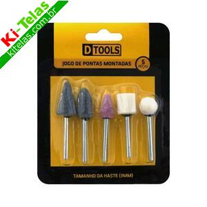 PONTA MONTADA ABRASIVA - 3MM - KIT 5 PE&Ccedil;AS - PADR&Atilde;O