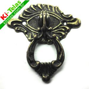 PUXADOR COLONIAL DE METAL - OURO VELHO - M55 - 56X34MM - PADR&Atilde;O