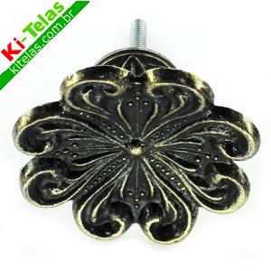 PUXADOR COLONIAL DE METAL - OURO VELHO - M56 - 43MM - PADR&Atilde;O