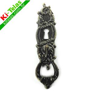 PUXADOR COLONIAL DE METAL - OURO VELHO - M57 - 27X89MM - PADR&Atilde;O