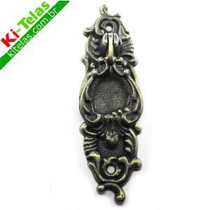 PUXADOR COLONIAL DE METAL - OURO VELHO - M58 - 27X89MM - PADR&Atilde;O