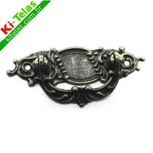 PUXADOR COLONIAL DE METAL - OURO VELHO - M59 - 89X27MM - PADR&Atilde;O