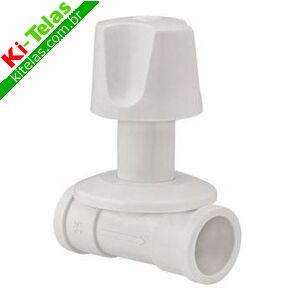 REGISTRO 20MM C/ CANOPLA BRANCO - REBOU&Ccedil;AS